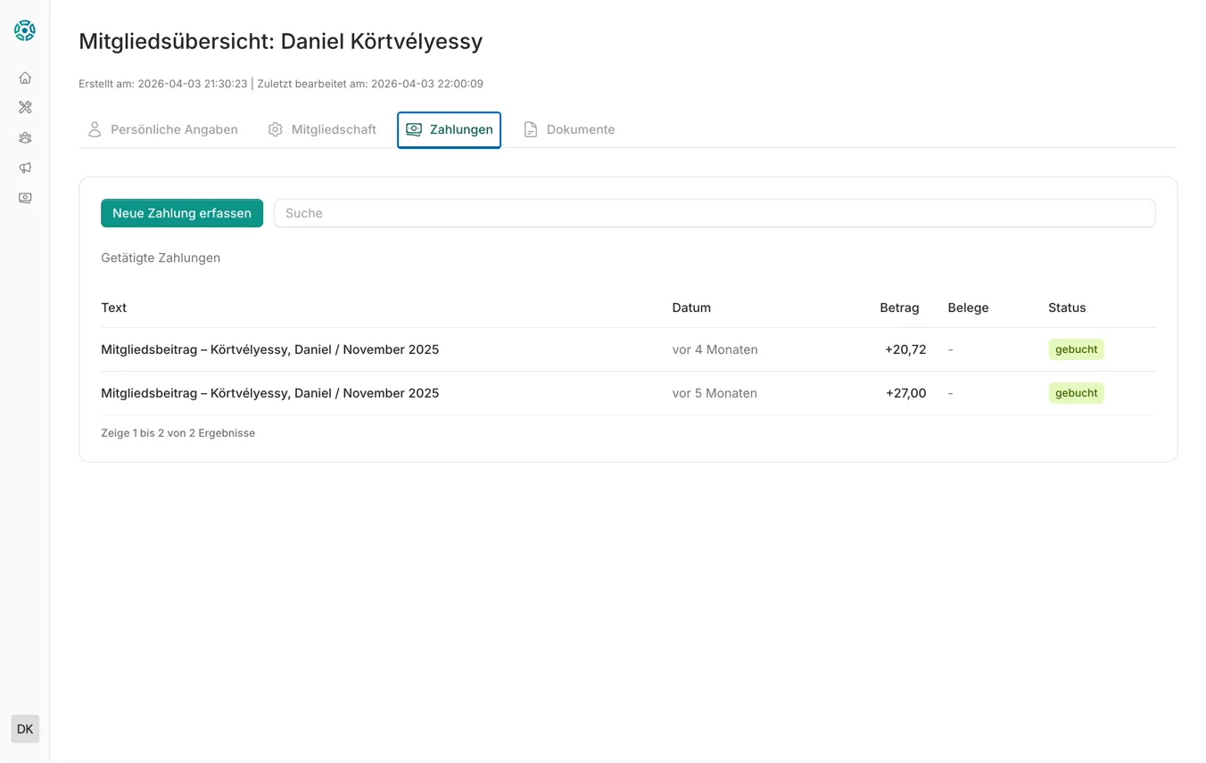 Mitglied – Zahlungen