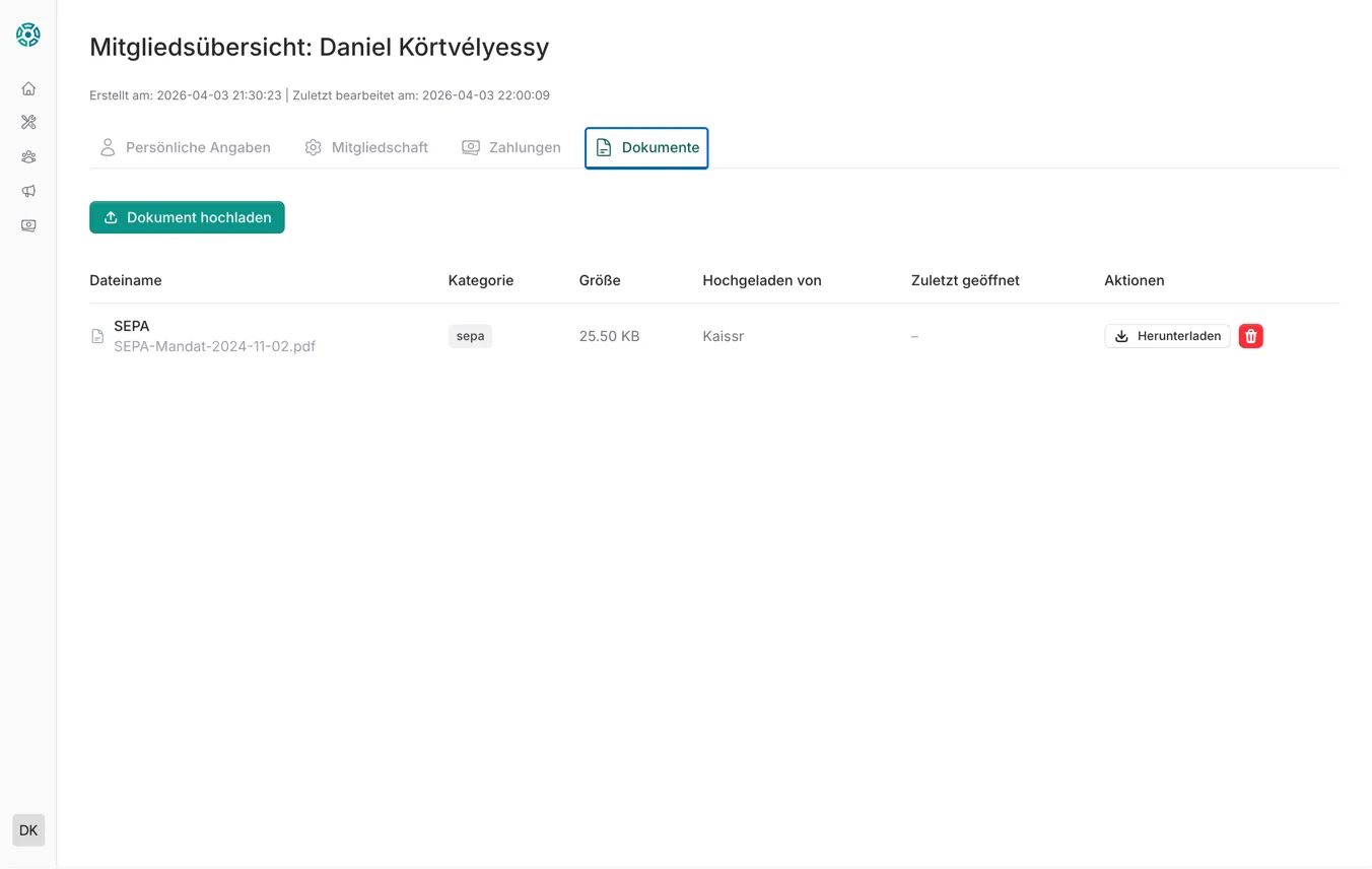 Mitglied – Dokumente