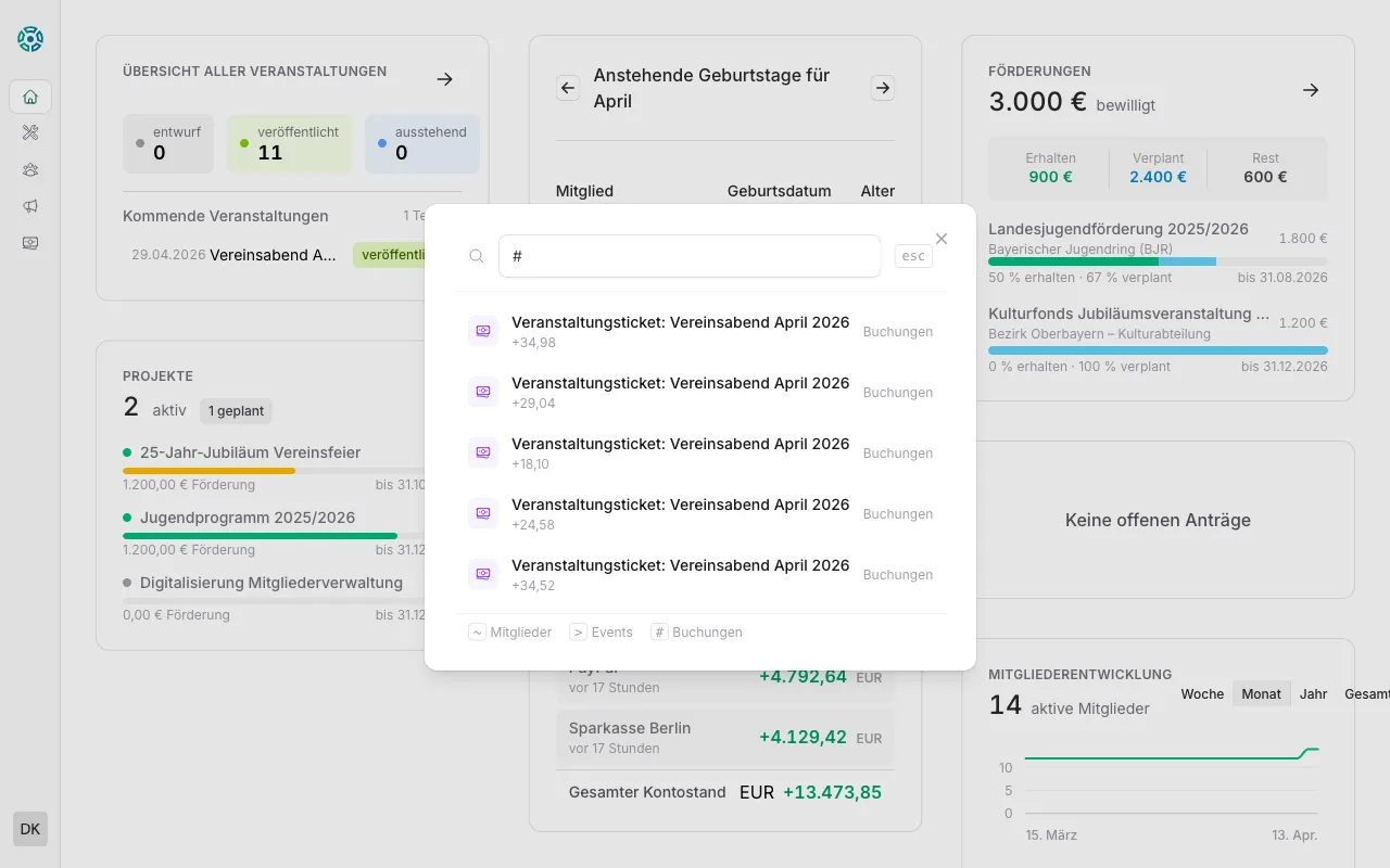 Schnellsuche Buchungen