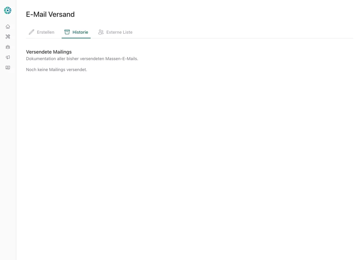 Historie für versendete Rundmails